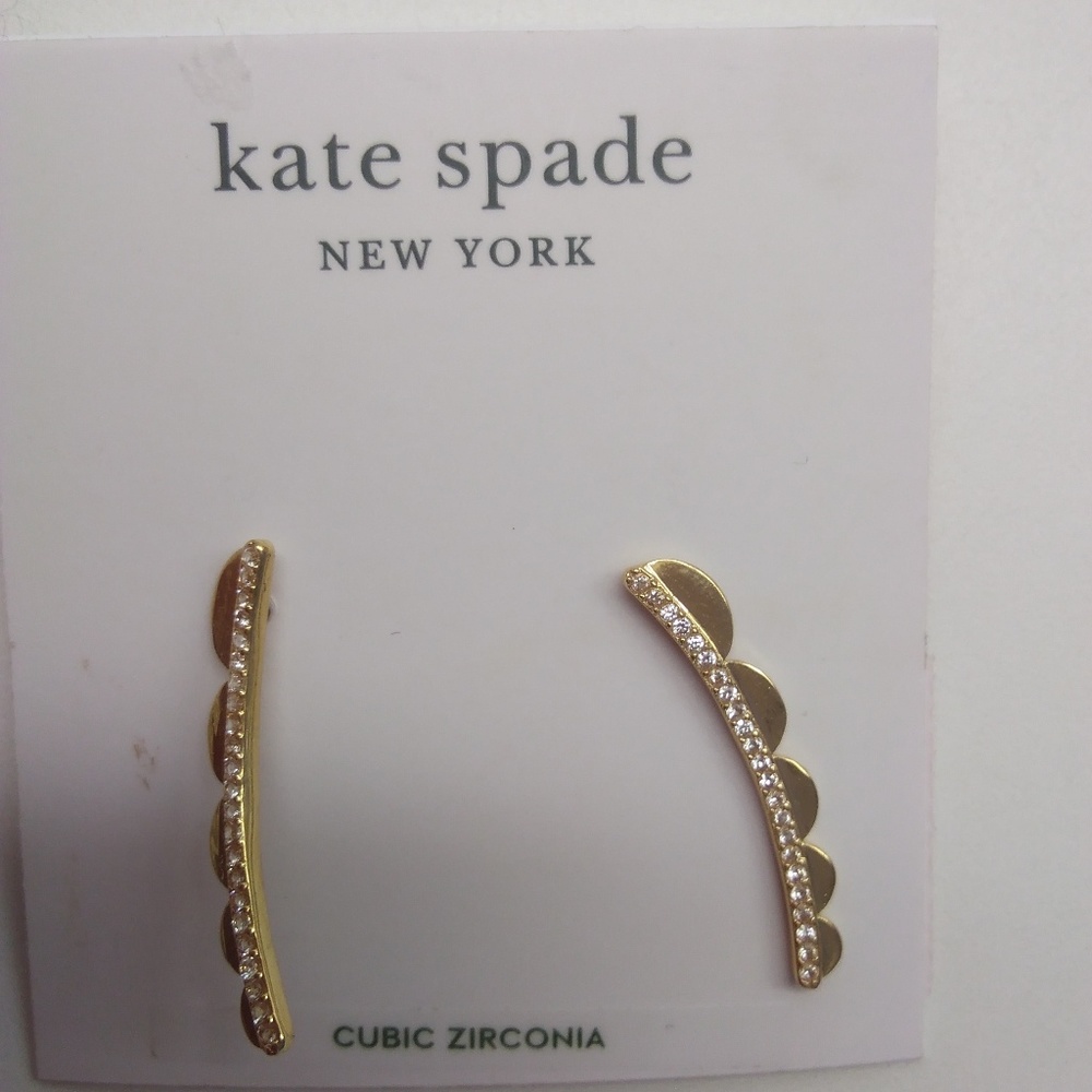 Kate Spade New Gold Scalloped Earrings